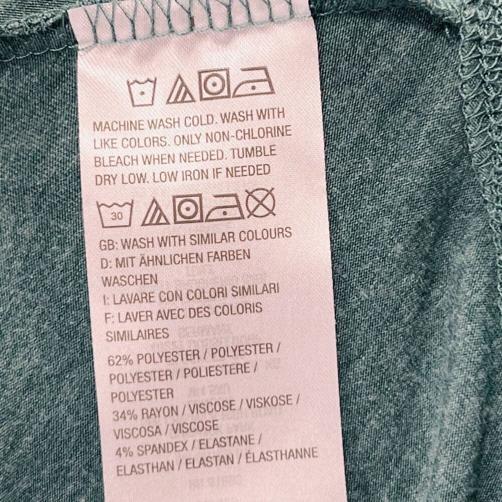 LoGo Lounge Lori Goldstein Dress Handkerchief Hem Teal Blue Lg Short Sleeve - Picture 12 of 16